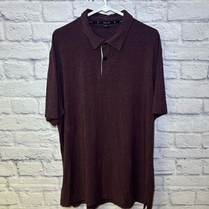 Public Rec Shirt Go To Performance Golf Polo Heather Burgundy Pima Blend Mens 2X